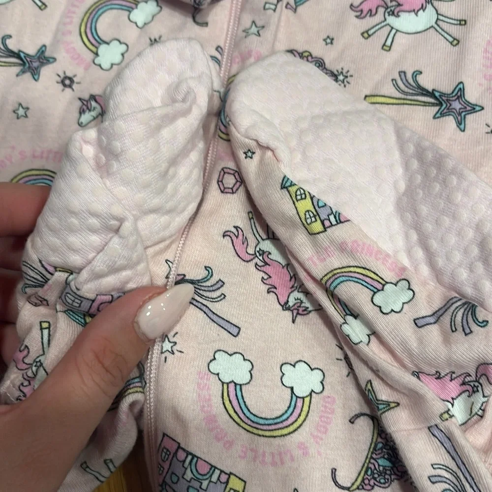 The Children's Place Pink Footies One Piece Cozy Sleepwear
